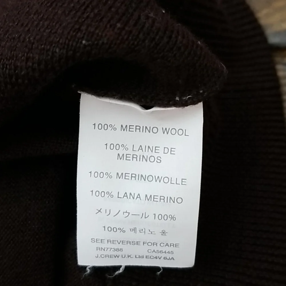 J. Crew Wool Asymmetrical Brown Zip Sweater Small